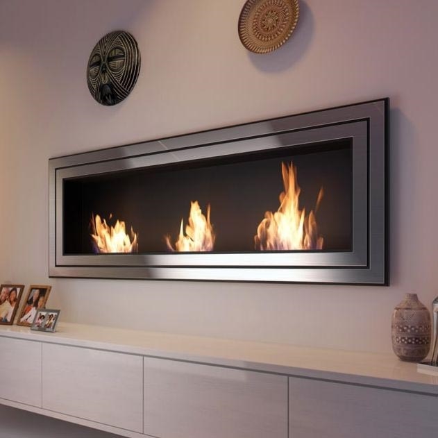 Kratki - Integrato Caminetto BIO 65x180 cm 3x2,5kW cromo lucido