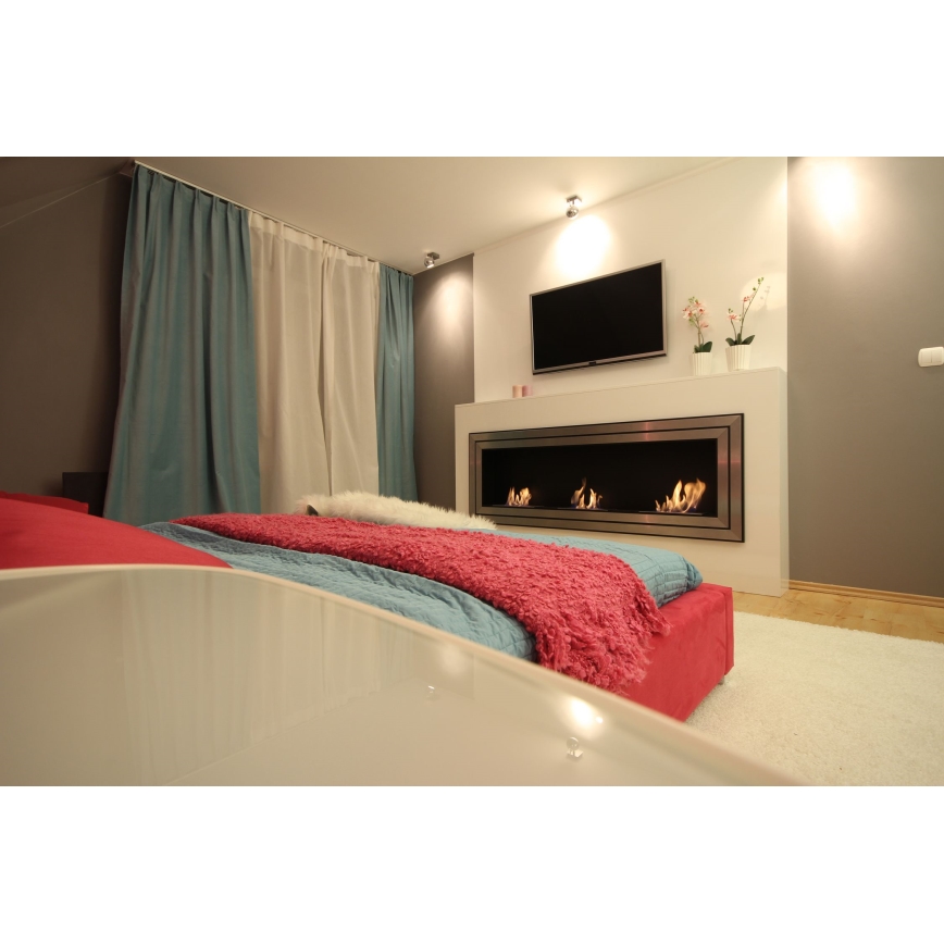 Kratki - Integrato Caminetto BIO 65x180 cm 3x2,5kW cromo lucido