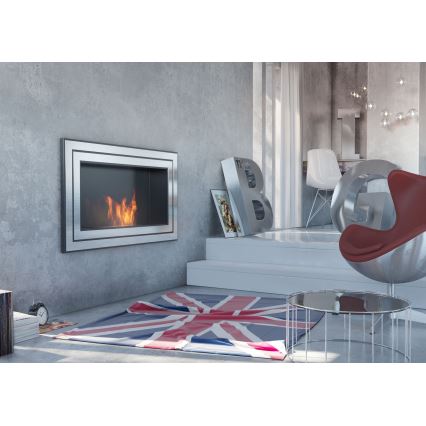 Kratki - Integrato Caminetto BIO 65x180 cm 3x2,5kW cromo lucido