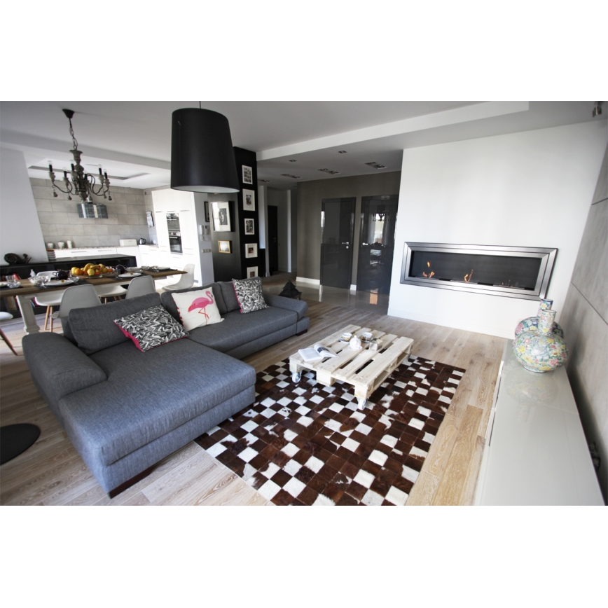 Kratki - Integrato Caminetto BIO 65x180 cm 3x2,5kW cromo lucido