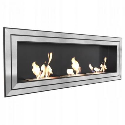 Kratki - Integrato Caminetto BIO 65x180 cm 3x2,5kW cromo lucido
