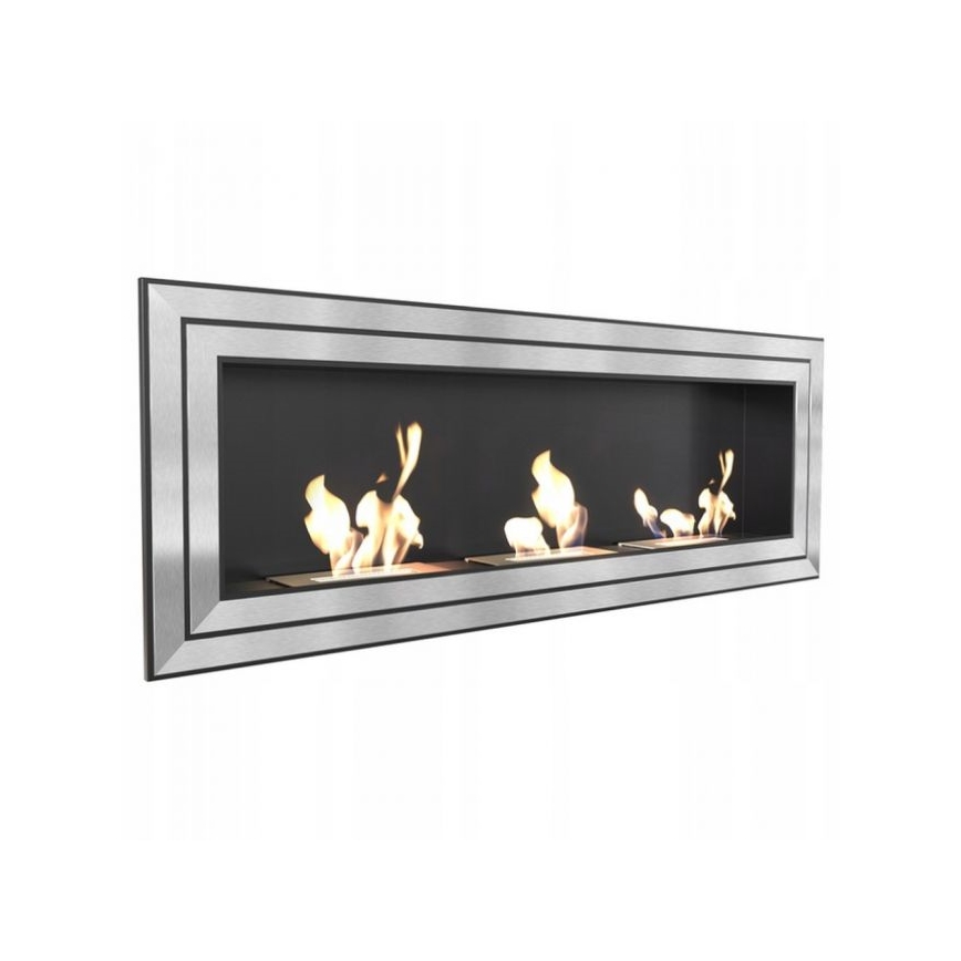 Kratki - Integrato Caminetto BIO 65x180 cm 3x2,5kW cromo lucido