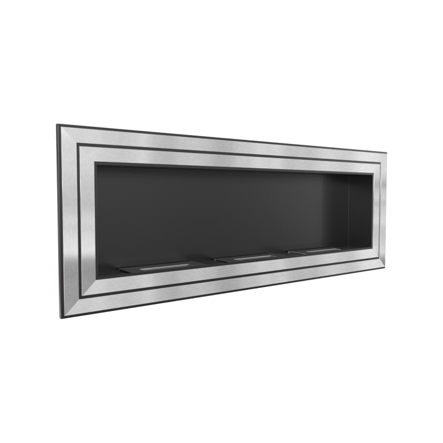 Kratki - Integrato Caminetto BIO 65x180 cm 3x2,5kW cromo lucido