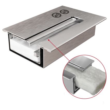 Kratki - Integrato Caminetto BIO 65x180 cm 3x2,5kW cromo lucido