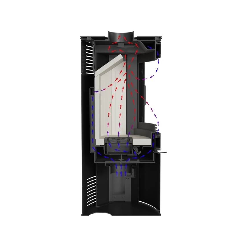 Kratki - Caminetto in acciaio 10kW 150mm