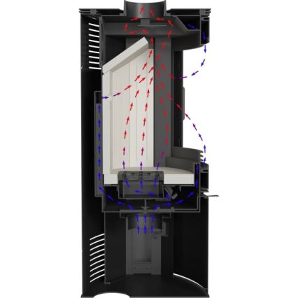 Kratki - Stufa a legna in acciaio per camino 10kW 150mm