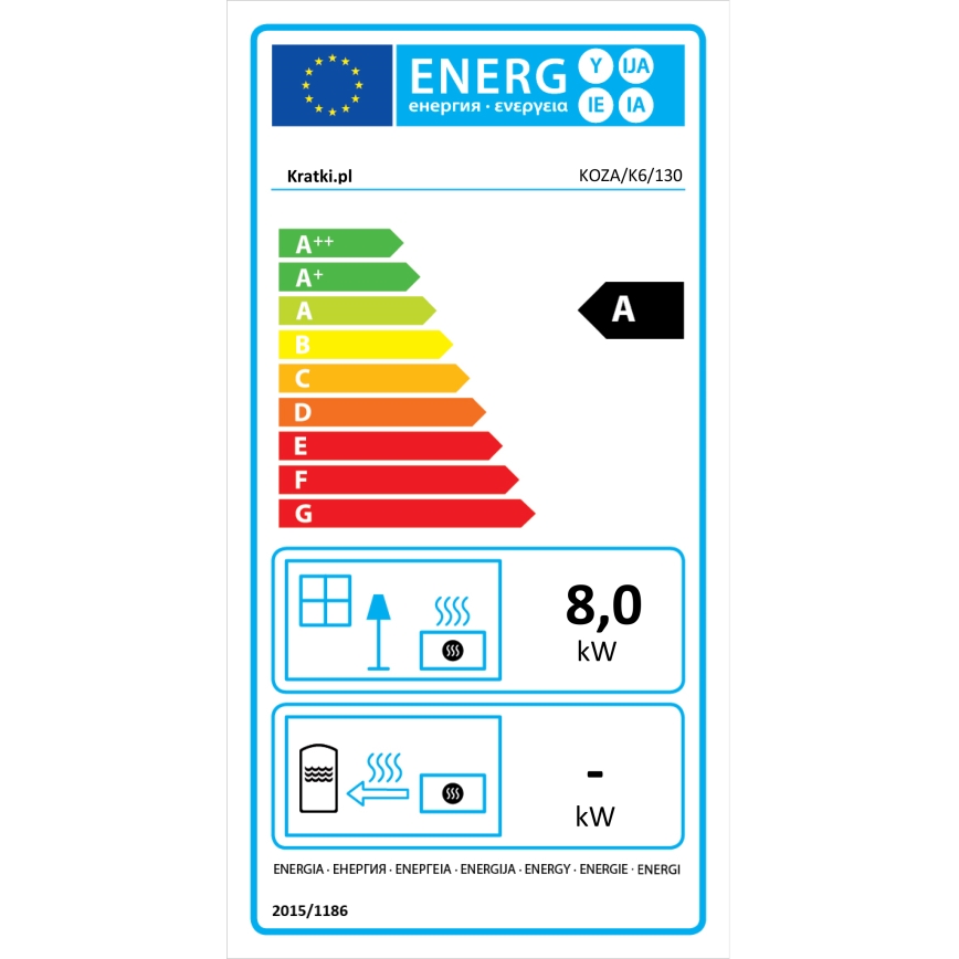 Kratki - Stufa a legna in ghisa 8kW 130mm