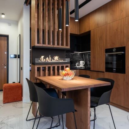 Kratki - Camino a bioetanolo da incasso 50x100 cm 3,5 kW nero