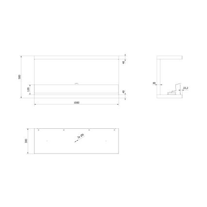 Kratki - Integrato Caminetto BIO 50x100 cm 3,5kW nero