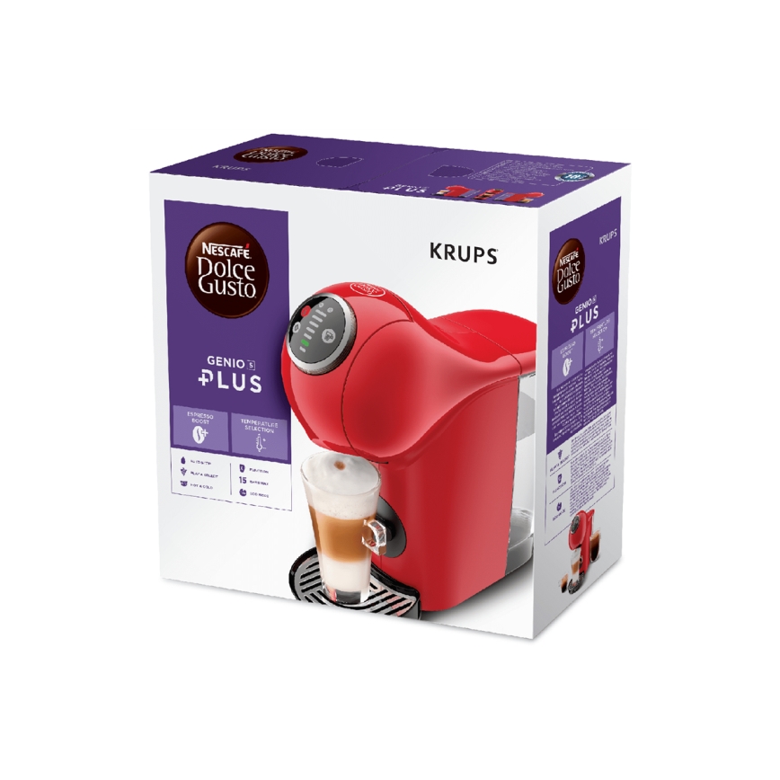 Krups - Macchina da caffè a capsule NESCAFÉ DOLCE GUSTO GENIO S PLUS 1500W rosso