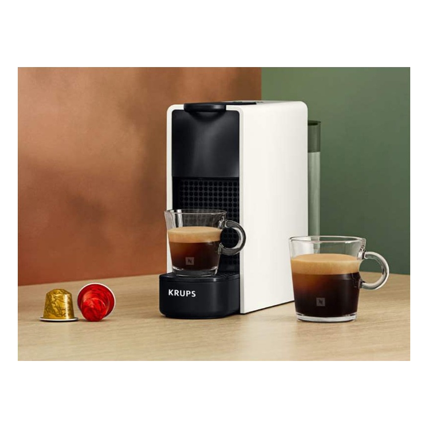 Krups - Macchina da caffè a capsule NESPRESSO Essenza mini 1310W/230V bianco