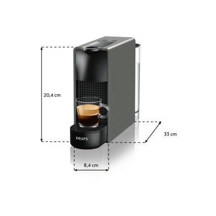 Krups - Macchina da caffè a capsule NESPRESSO Essenza mini 1310W/230V grigio