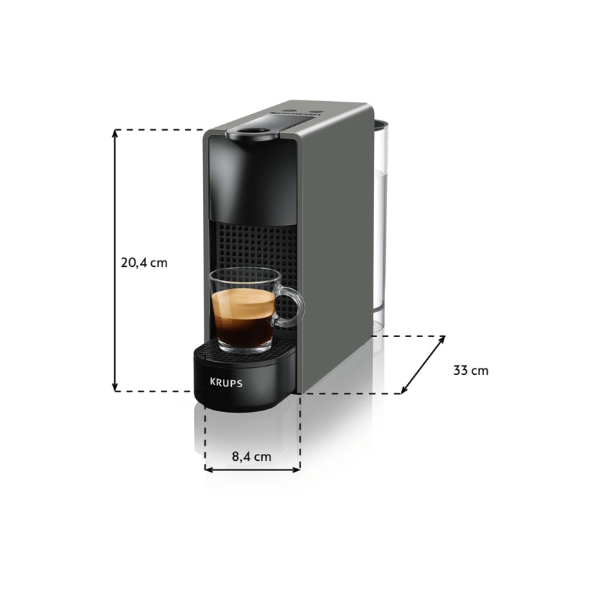 Krups - Macchina da caffè a capsule NESPRESSO Essenza mini 1310W/230V grigio