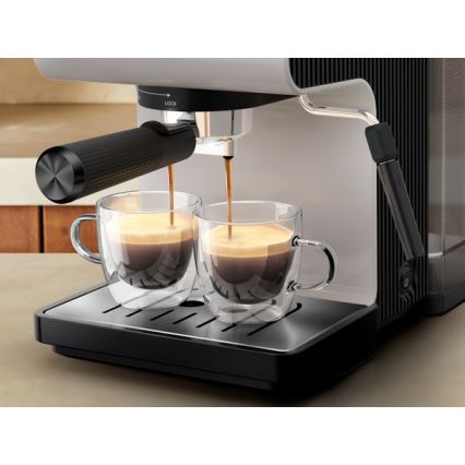 Krups - Macchina da caffè a leva per two tazze AUTHENTIC 1450W/230V grigio