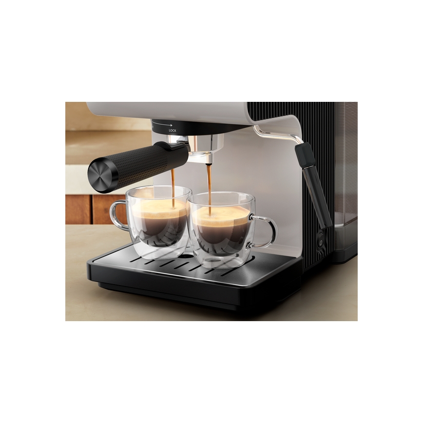 Krups - Macchina da caffè a leva per two tazze AUTHENTIC 1450W/230V grigio