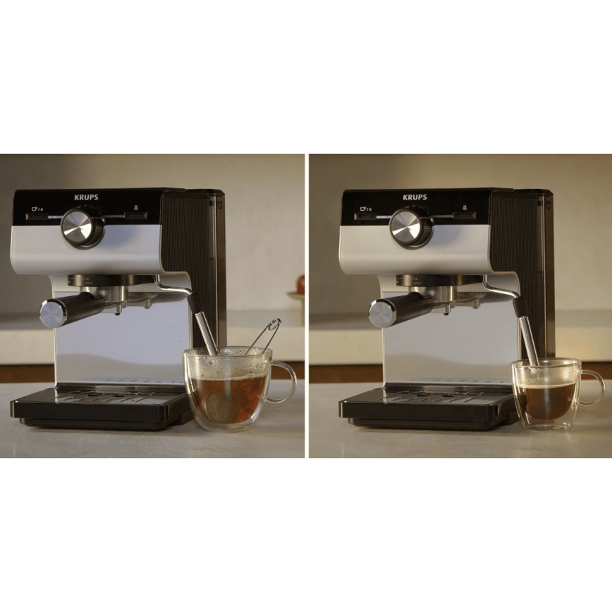 Krups - Macchina da caffè a leva per two tazze AUTHENTIC 1450W/230V grigio