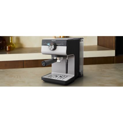 Krups - Macchina da caffè a leva per two tazze AUTHENTIC 1450W/230V grigio