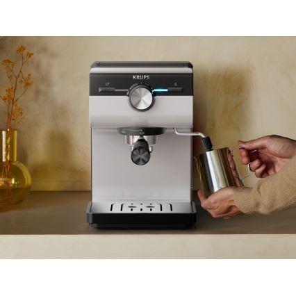 Krups - Macchina da caffè a leva per two tazze AUTHENTIC 1450W/230V grigio