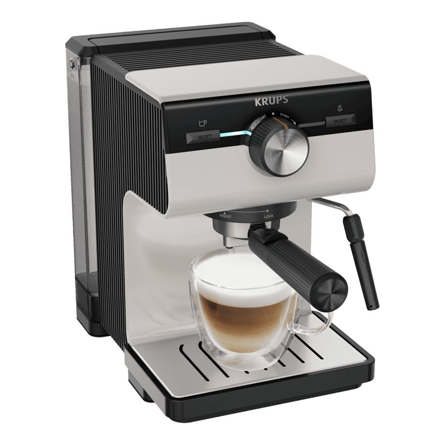 Krups - Macchina da caffè a leva per two tazze AUTHENTIC 1450W/230V grigio