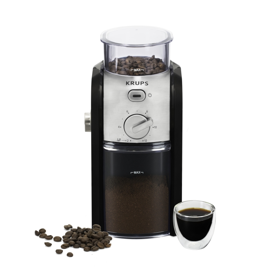 Krups - Macinacaffè elettrico in grani 110W/230V acciaio inossidabile/nero