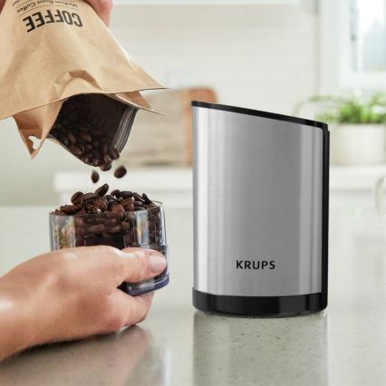 Krups - Macinacaffè elettrico in grani 85g FAST-TOUCH 200W/230V cromo