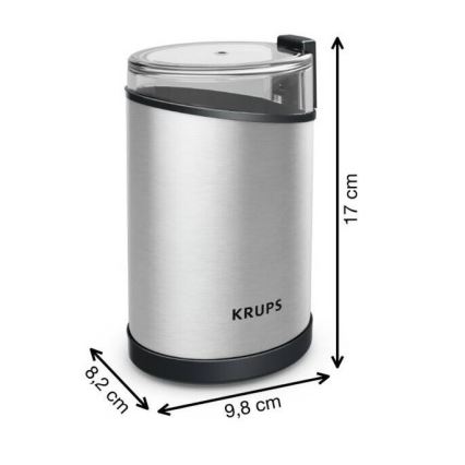 Krups - Macinacaffè elettrico in grani 85g FAST-TOUCH 200W/230V cromo