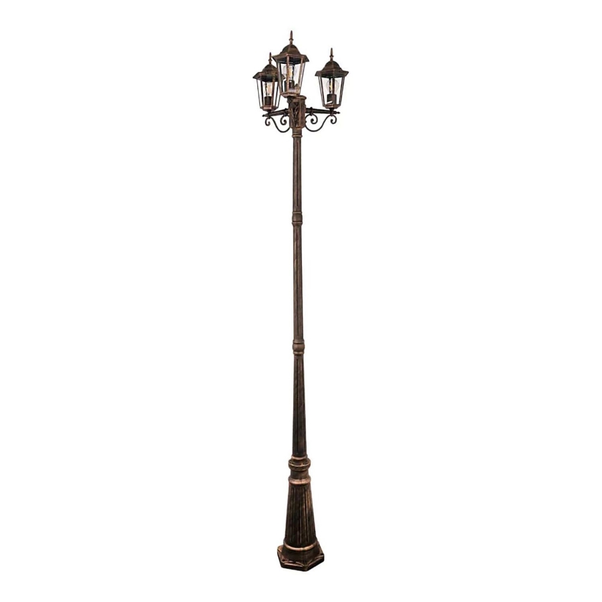 Lamapada da esterno LIGURIA 3xE27/60W/230V IP43 2,5m patina