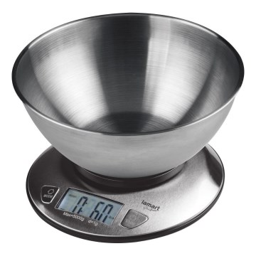 Lamart - Bilancia da cucina digitale con display LCD e ciotola 2xAAA acciaio inossidabile