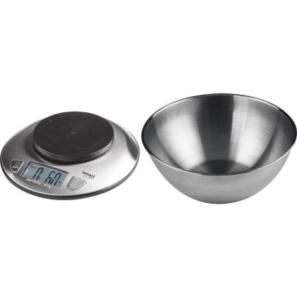 Lamart - Bilancia da cucina digitale con display LCD e ciotola 2xAAA acciaio inossidabile