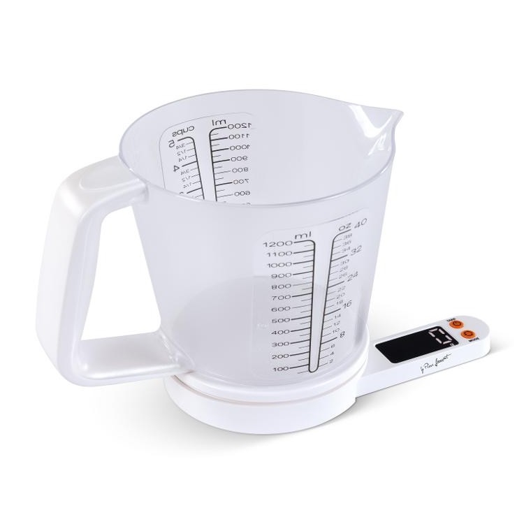 Lamart - Bilancia da cucina digitale con misurino, 2x AAA, bianca