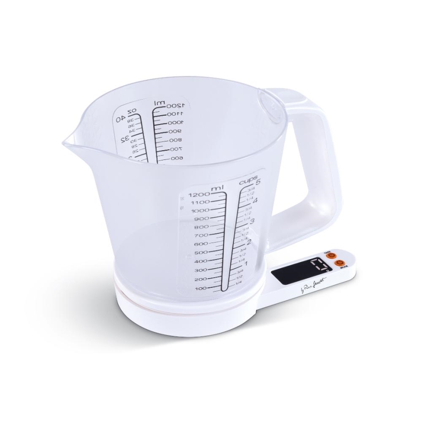 Lamart - Bilancia da cucina digitale con misurino, 2x AAA, bianca