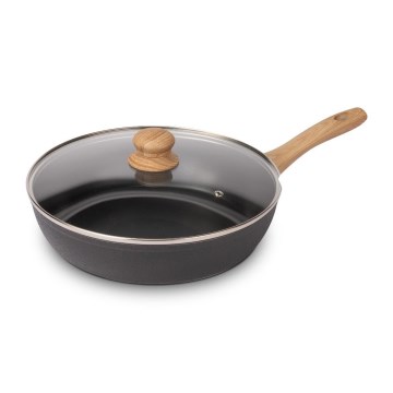 Lamart - Padella con coperchio 28 cm nero/marrone
