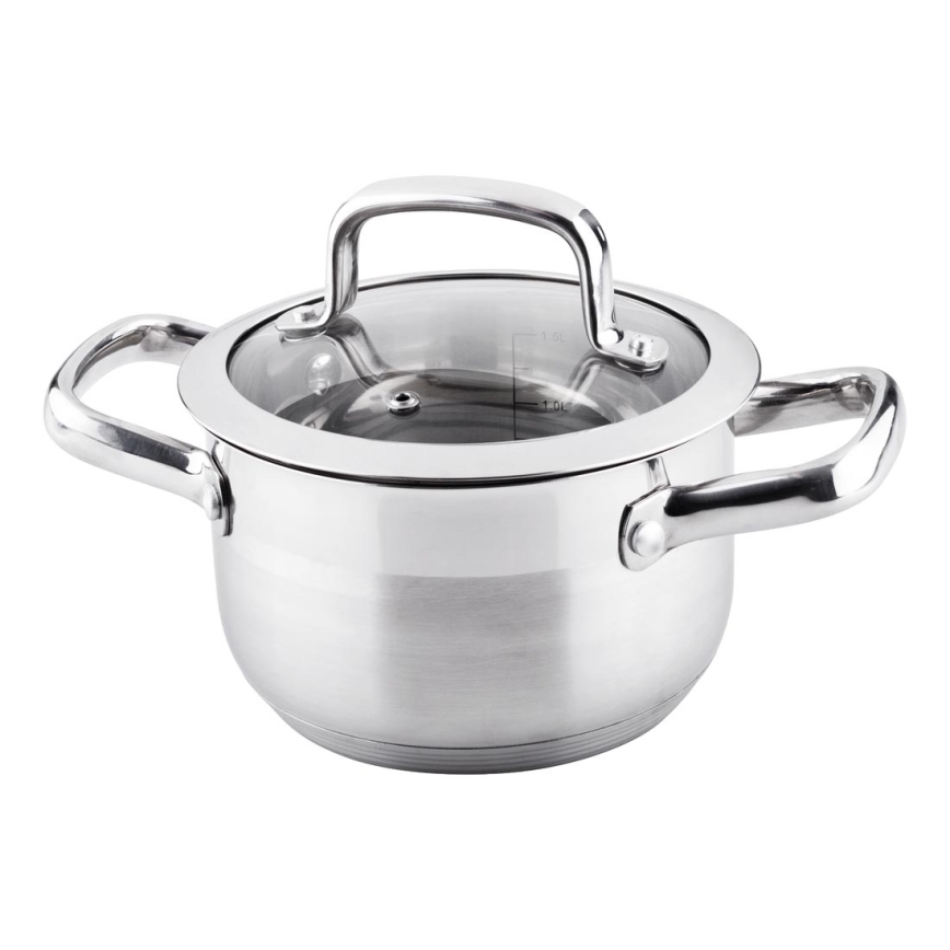 Lamart - Pentola con coperchio 16 cm in acciaio inox