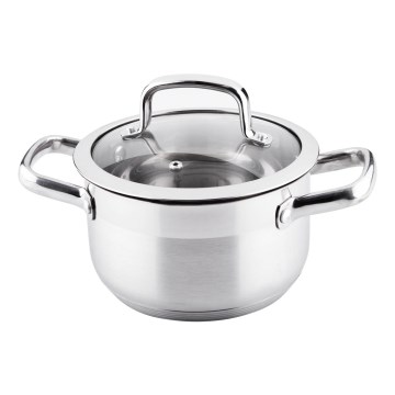 Lamart - Pentola con coperchio 18 cm in acciaio inox