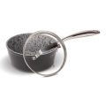 Lamart - Pentolino effetto granito con coperchio 16 cm nero/grigio/acciaio inox