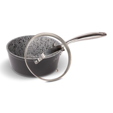 Lamart - Pentolino effetto granito con coperchio 16 cm nero/grigio/acciaio inox