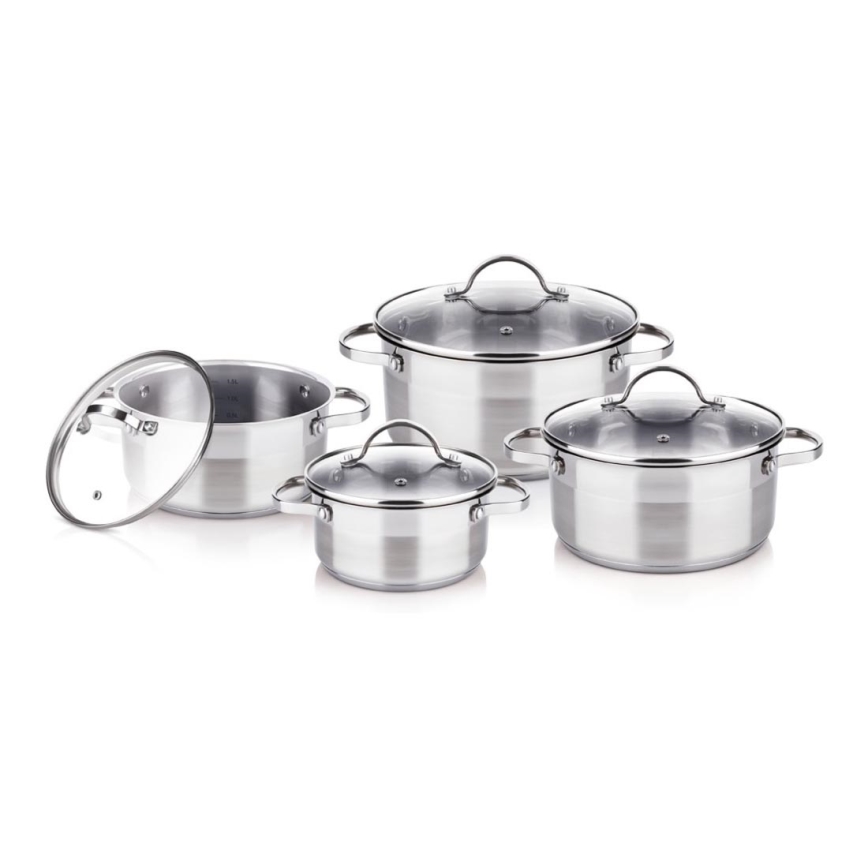 Lamart - Set pentole 8 pezzi in acciaio inox