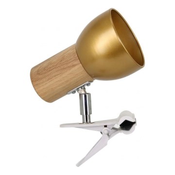 Lampada a clip SVENDA 1xE27/60W/230V rovere/oro