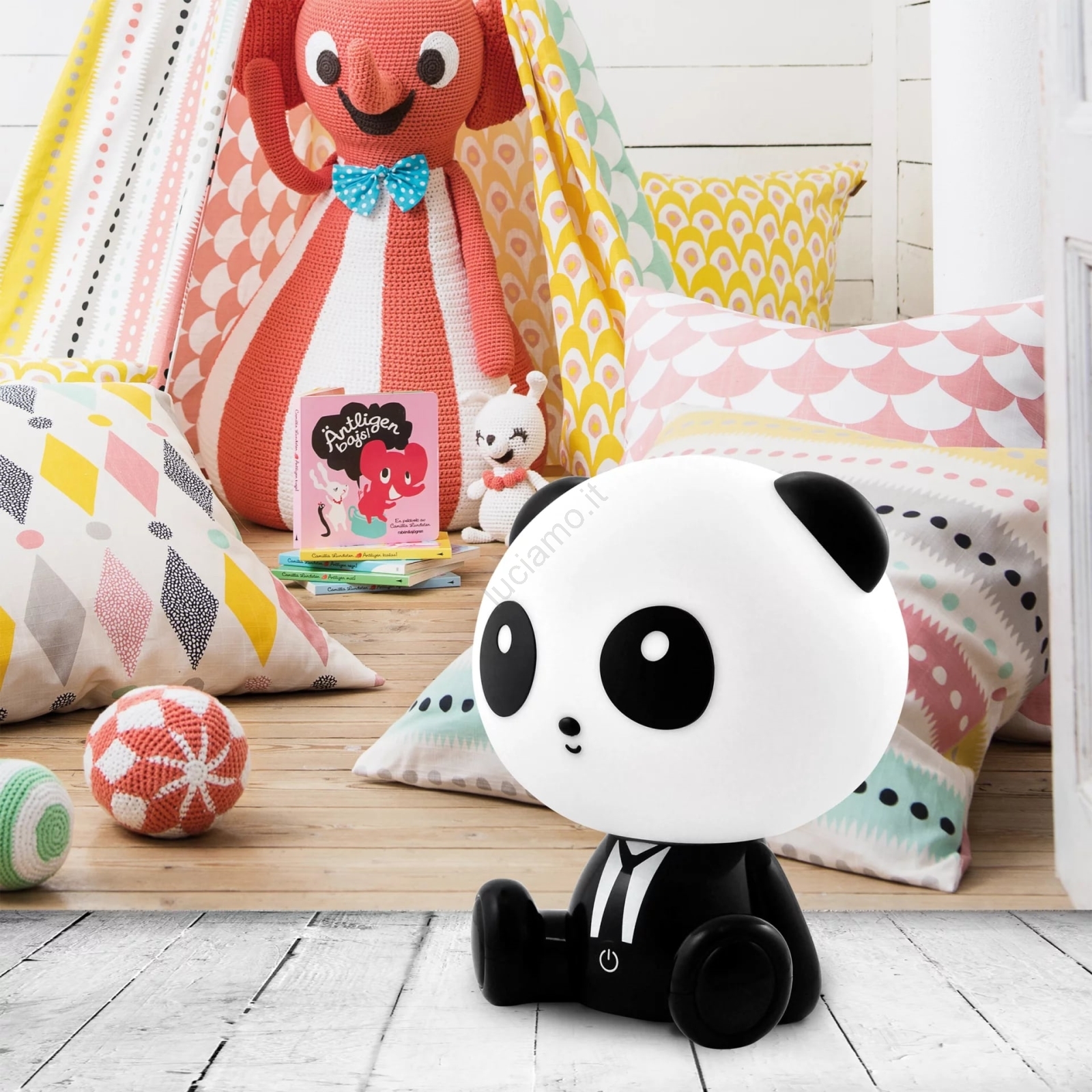 Luci LED A Forma Di Panda 1,65m 10 Lampadine Bianco Caldo – Batteria E Timer Per Cameretta
