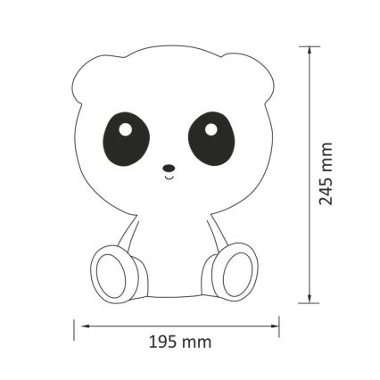 Lampada a LED dimmerabile per bambini PANDA LED/2,5W/3,7V 1200 mAh