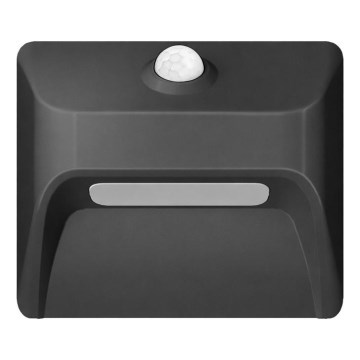 Lampada a LED ricaricabile per scale con sensore di movimento e sensore crepuscolare STEP LIGHT LED/0,3W/3,7V 2200 mAh IP53 nera