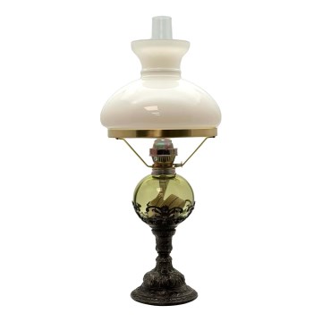 Lampada a olio DRAHOMÍRA 50 cm verde foresta decorato con stagno