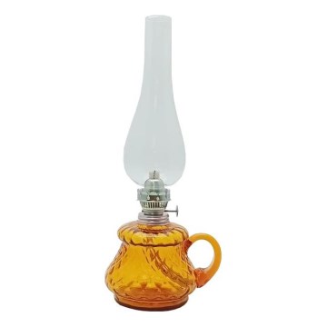Lampada a olio TEREZA 34 cm ambra quadrati