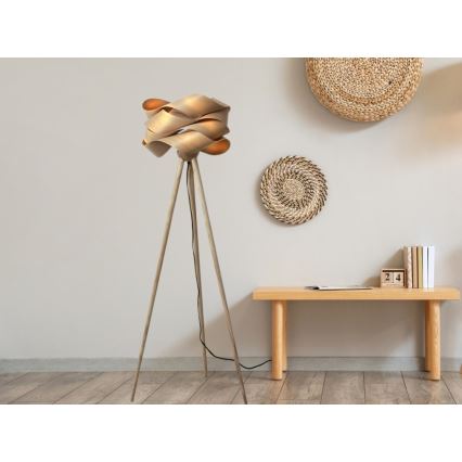 Lampada a piantana in legno 1xE27/60W/230V massello/impiallacciatura/frassino