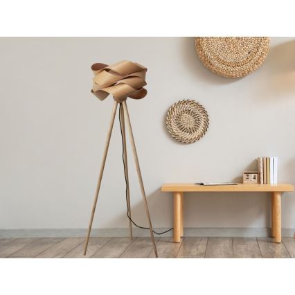 Lampada a piantana in legno 1xE27/60W/230V massello/impiallacciatura/frassino