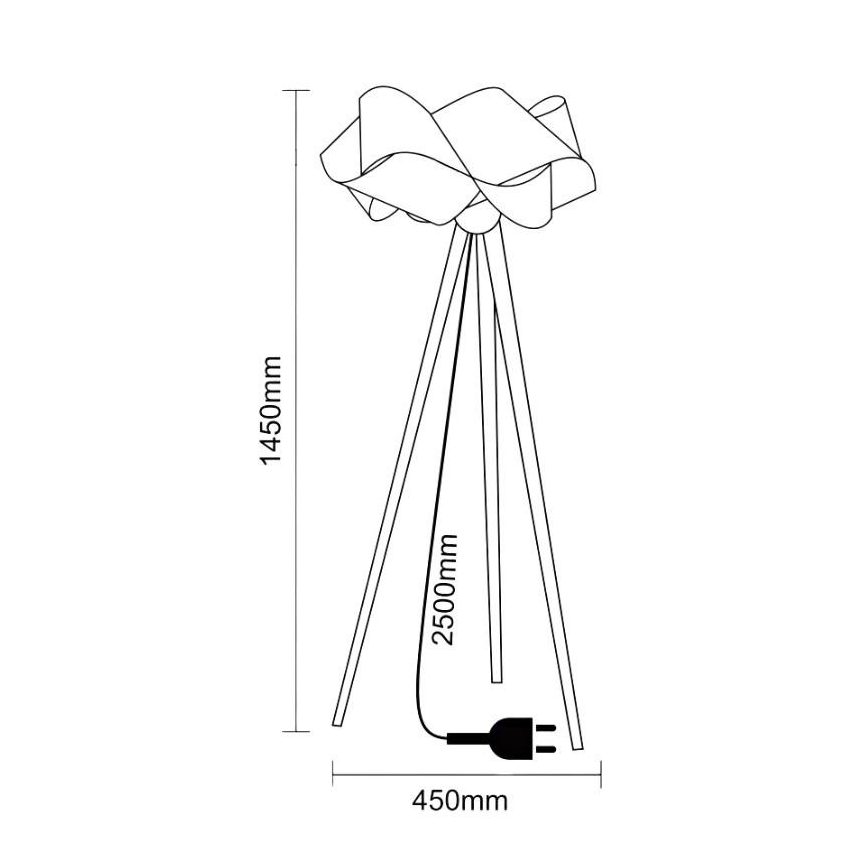 Lampada a piantana in legno 1xE27/60W/230V massello/impiallacciatura/frassino