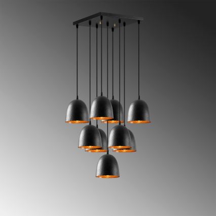 Lampada a soffitto TATTOO 9xE27/40W/230V nera