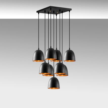 Lampada a soffitto TATTOO 9xE27/40W/230V nera