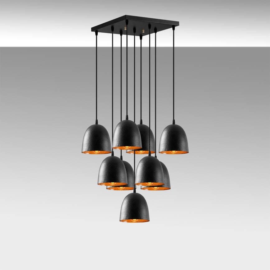 Lampada a soffitto TATTOO 9xE27/40W/230V nera