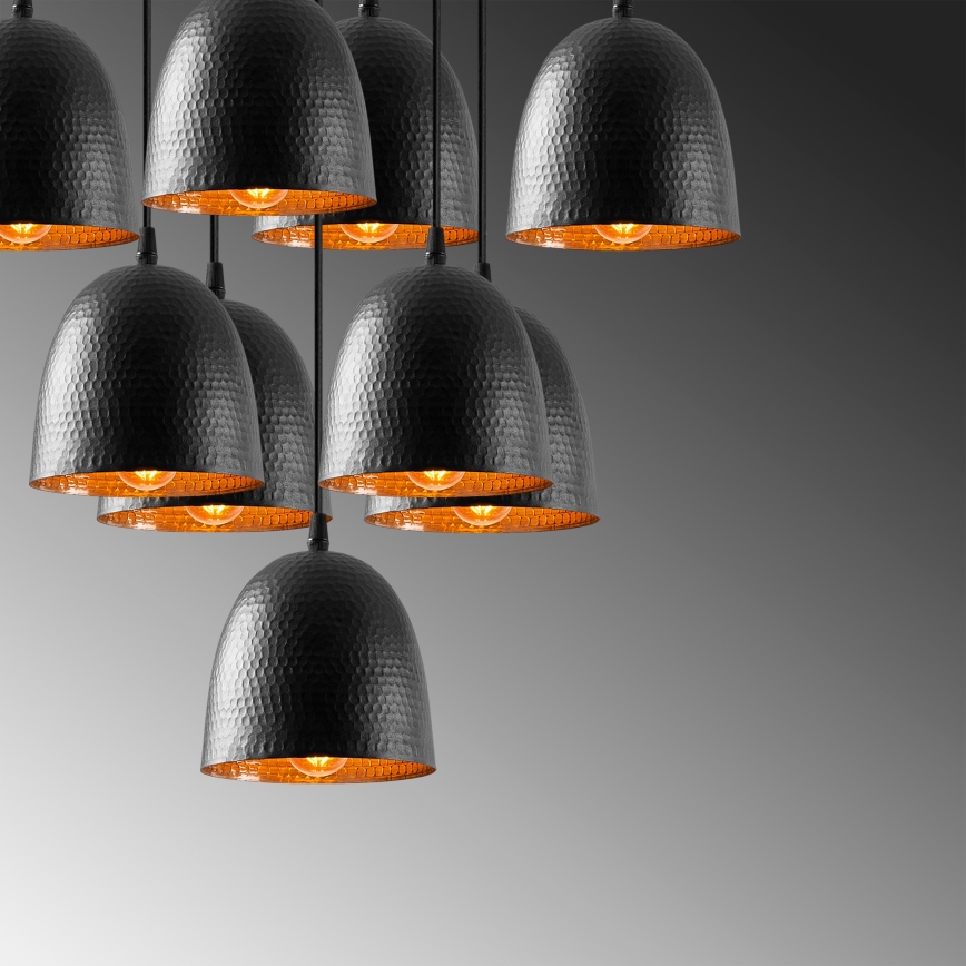 Lampada a soffitto TATTOO 9xE27/40W/230V nera